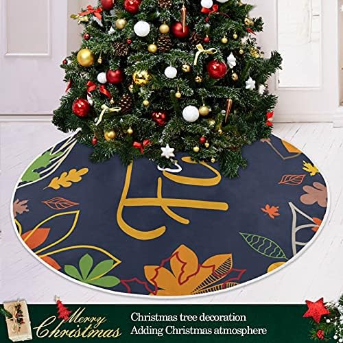 קישוט חצאית עץ חג המולד, קישוט חצאית מיני עץ מיני קטן 35.4 אינץ 'עם עלי סתיו צבעוניים לחג חג ההודיה קישוטים לחופשה