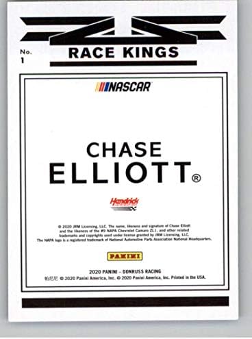 2020 דונרוס מירוץ מס '1 צ'ייס אליוט נאפה חלקי רכב/הנדריק מוטורספורט/שברולט כרטיס מסחר רשמי של NASCAR מפניני אמריקה