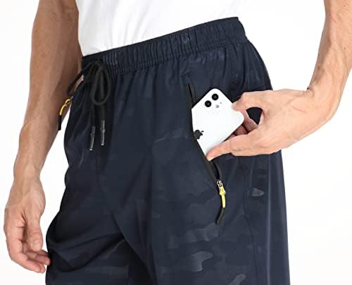 מכנסי טיול מותניים אלסטיים של Airike לגברים עמידים בפני מים קלים מהיר משקל קל משקל עם כיסי רוכסן