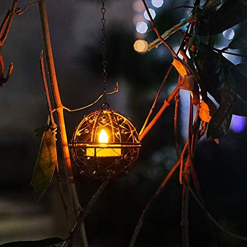 אורות שמש חיצוני תליית פנסי, ג ' ונגקסין חרוזים נחושת חוט כדור פמוט עם שמש תה אורות, מושלם עבור בית, גינה, בחצר האחורית, פרגולה, פטיו מטרייה, עץ, חלון דקור-סט של 4