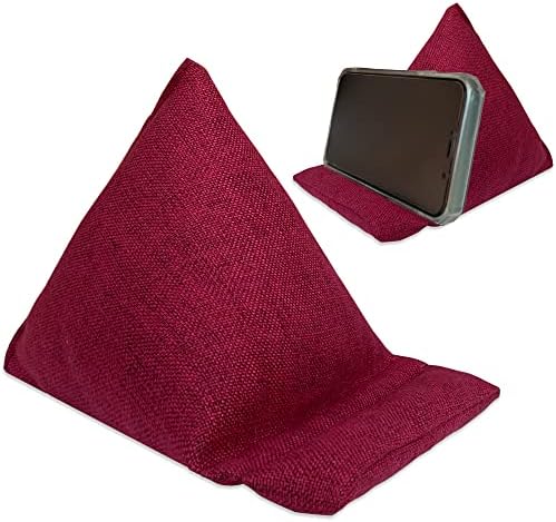 שקיות כרית כרית שעועית Warmtone, מחזיק טלפון סלולרי לטלפון מבד רך שולחן טלפון וטבליות עמדת מיטה/מיטות, גמישות הר -אוניברסלי גמיש, אדום