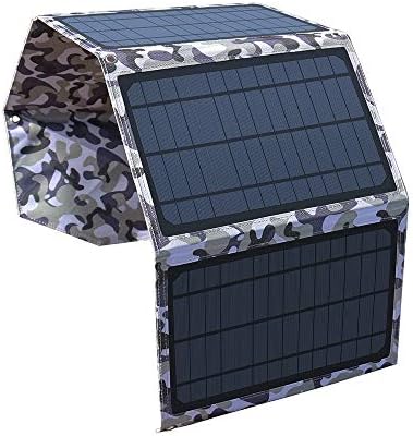 פאנל סולארי מטען טלפון סולארי 28 וואט עם 2 יציאות יו אס בי, מטען סולארי נייד, מתקפל, תואם לאייפון, אנדרואיד, אייפד,טאבלטים, בנק כוח, מצלמה לקמפינג ובחוץ