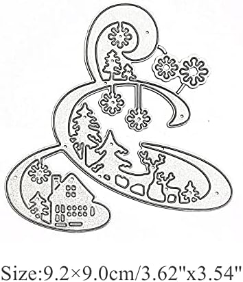 עץ חג המולד של היננה מתכת מתכת חיתוכות, עץ חג המולד פלאק שלג צבי בעלי חיים מסגרת חיתוך מתות שבלונות חתוכות לריכוז DIY צילום תצלום דקורטיבי לבלטות נייר למות לייצור כרטיס ריבוט
