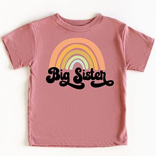 רטרו קשת גדול אחות אח לחשוף הכרזה חולצה עבור תינוק ופעוט בנות אח תלבושות