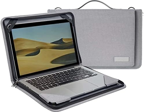 מארז שליח מחשב נייד אפור של Broonel - תואם ל- HP Chromebook x360 14 אינץ 'מלא HD נייד להמרה מחשב נייד