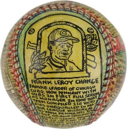 יפה פרנק צ'אנס מצויר ביד ג'ורג 'סוסנאק בייסבול אמנות עממית 1/1 חתום - אמנות MLB עם חתימה