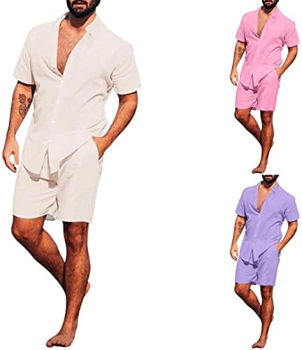 גברים של כפתור למטה חולצות ומכנסיים קצרים סט קיץ קלאסי מתאים מהיר יבש קצר / ארוך שרוול מזדמן סטים לגברים