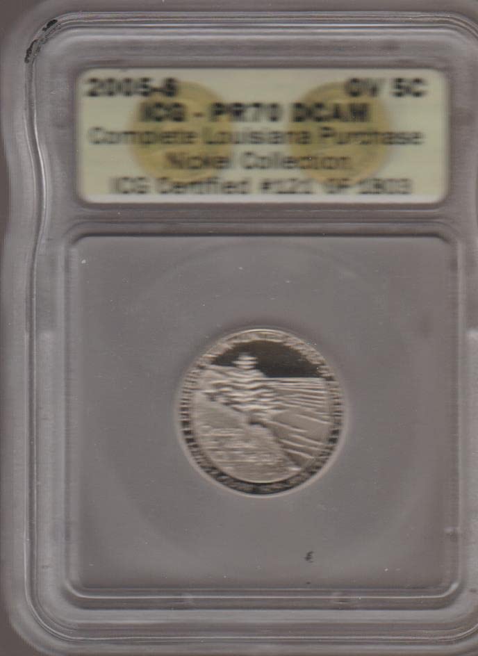 2005 S Jefferson Nickel: Lousiana רכישה $ 1 ICG PF70