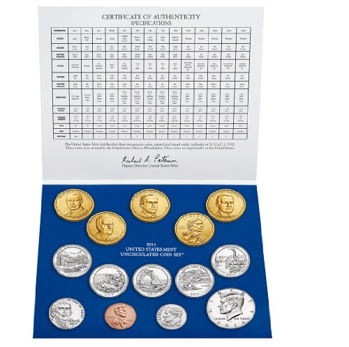 2014 סט מטבעות מנטה מנטה של ​​ארצות הברית