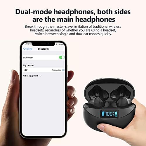 אוזניות אלחוטיות של Nihoxase, אוזניות Bluetooth Bluetooth 5.3 אוזניות, אוזניות עוצמת כוח LED של 50 שעות.